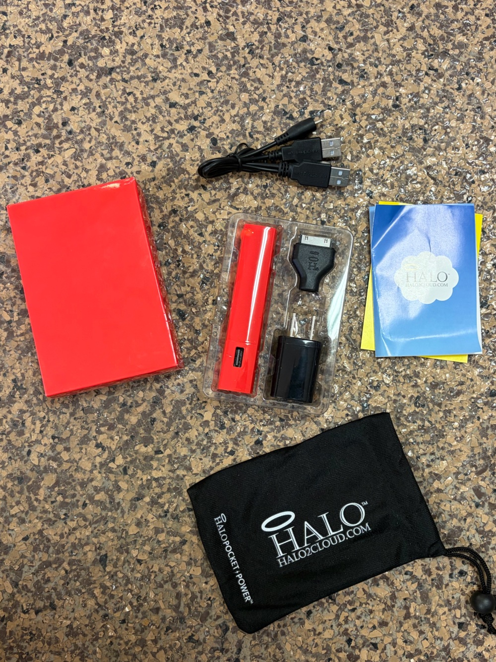NEW HALO Pocket Power Portable Charger Kit + Accessories